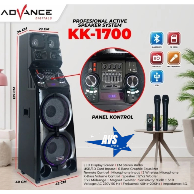 ADVANCE PROFESIONAL ACTIVE SPEAKER SYSTEM KK 1700