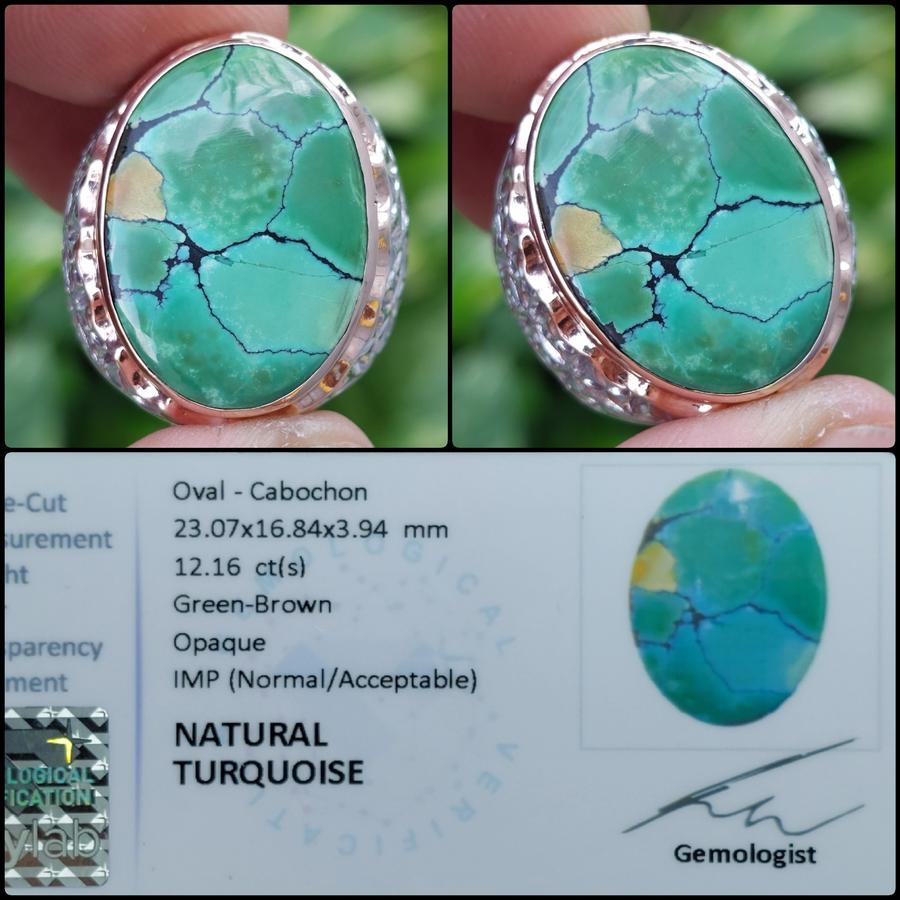 Natural Turquoise Hubei Green Color Gems Batu Permata Pirus Hijau Asli Garansi