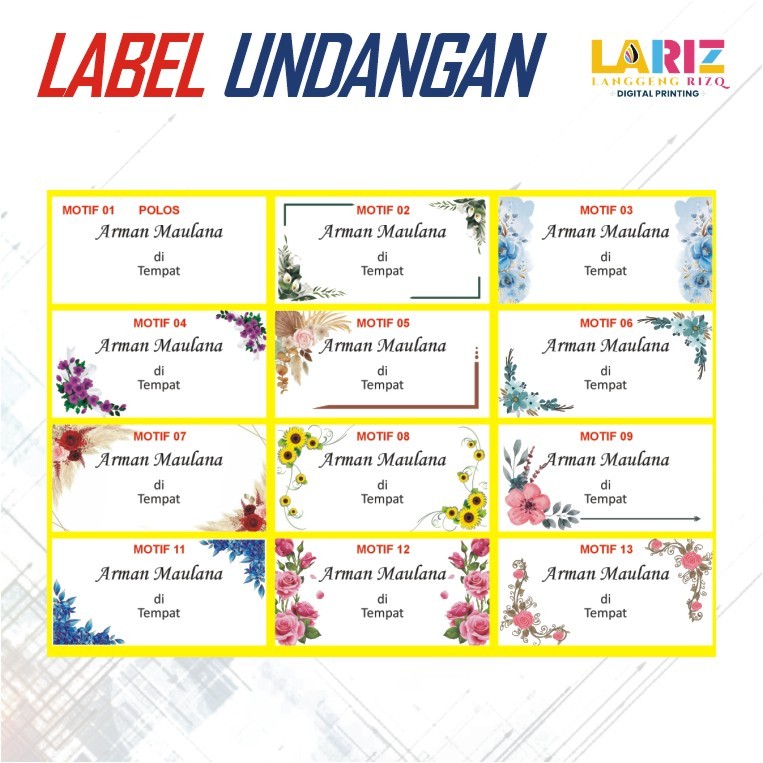 

CETAK LABEL NAMA UNDANGAN MURAH UKURAN 103