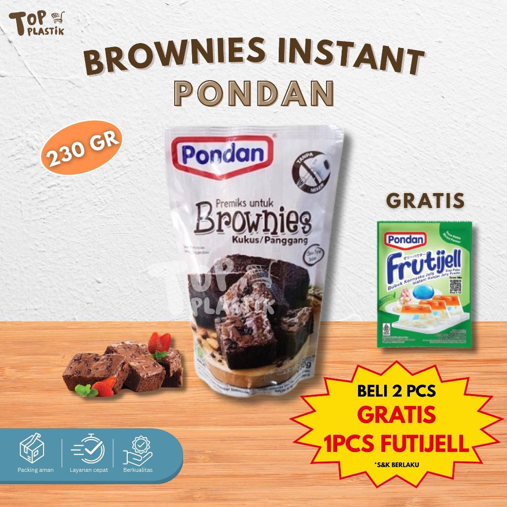 

Pondan Brownies Instan Kukus / Panggang 230gr tanpa mixer