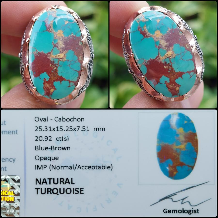 Batu Pirus Persia Blue Natural Turquoise Gems Permata Biru Persian Memo Lab Garansi Asli