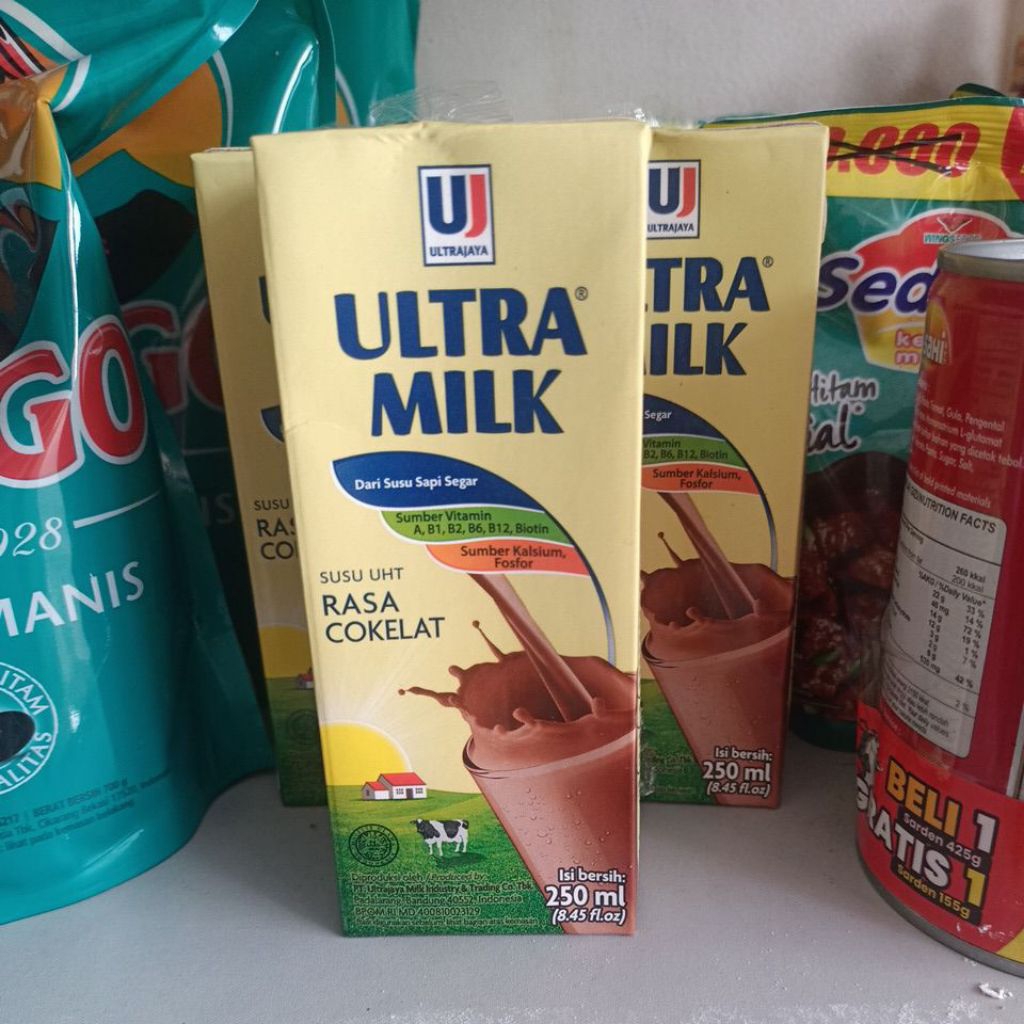 

susu uht ultra jaya 250ml coklat