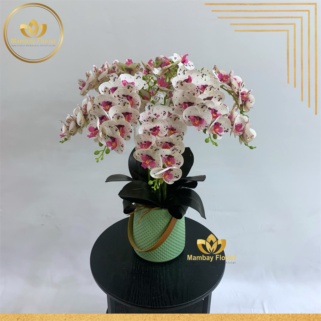 Rangkaian Anggrek Bulan Artificial Mini-pot plastik