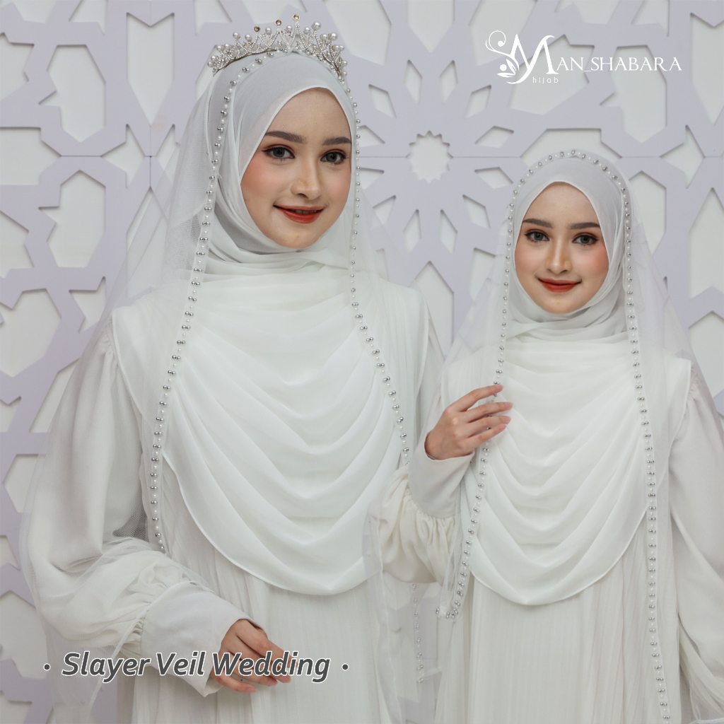 Slayer Pengantin Tile Mutiara | Aksesoris Hijab Pernikahan – ManShabara Hijab