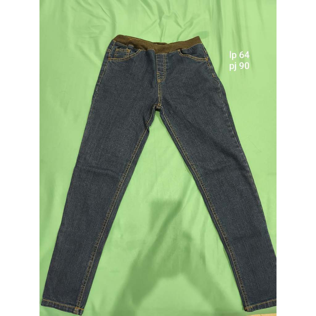 Preloved Celana Panjang Jeans NEVADA Wanita Pinggang Karet size S 26-27