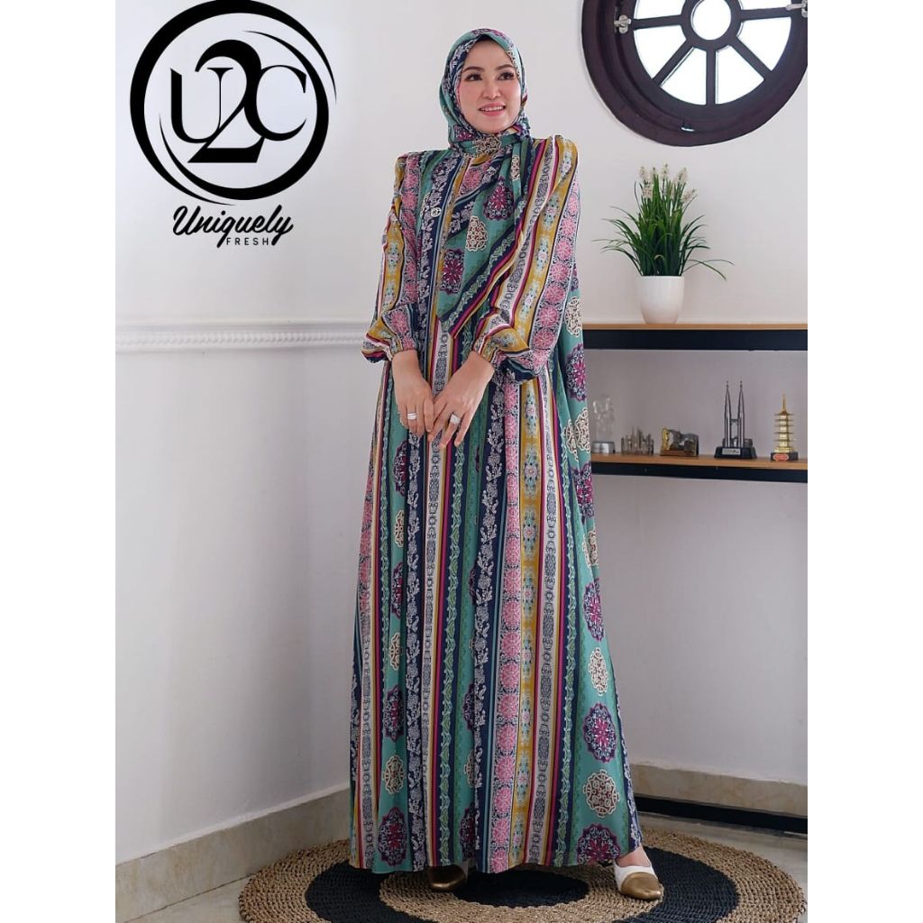 cahya premium set abaya motif printing batik etnik original u2c