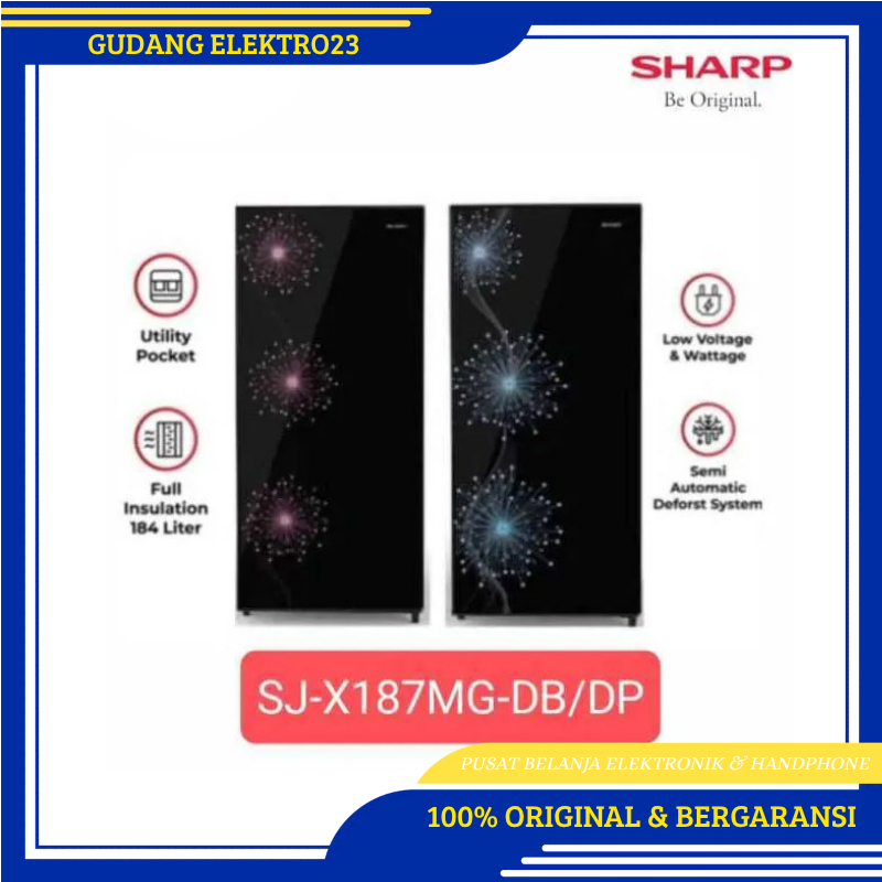 KULKAS SHARP SJX 187 MG LEMARI ES 1 PINTU SJX187MG SJX 187MG GARANSI RESMI