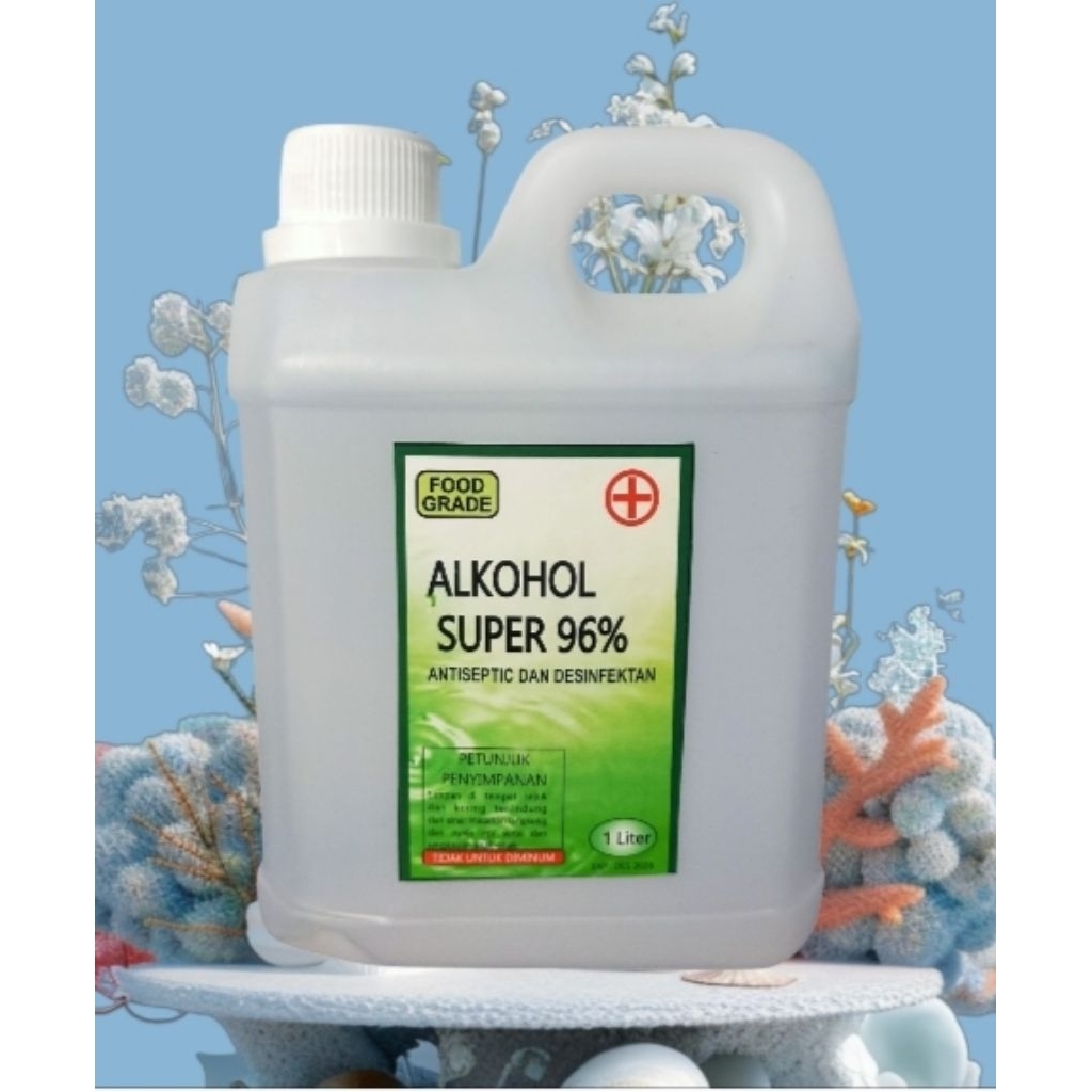 ALKOHOL 96% FOOD GRADE (1LITER) SUPER/PELARUT PARFUM TERBAIK & ANTISEPTIC
