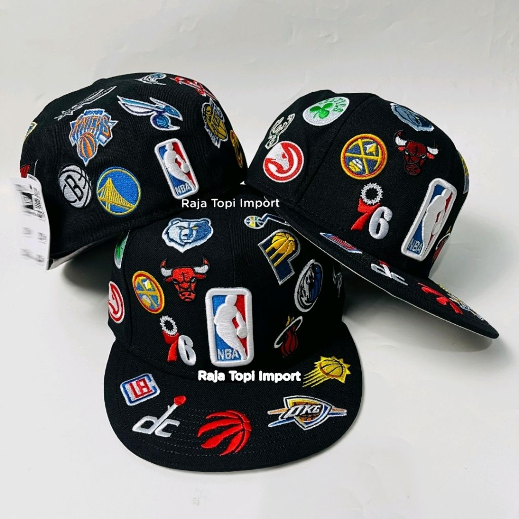 TOPI BUILD UP  ALL LOGO FULL BORDIR SUPER AA+ IMPORT - TOPI SNAPBACK FITTED IMPORT, Ukuran 7 1/2