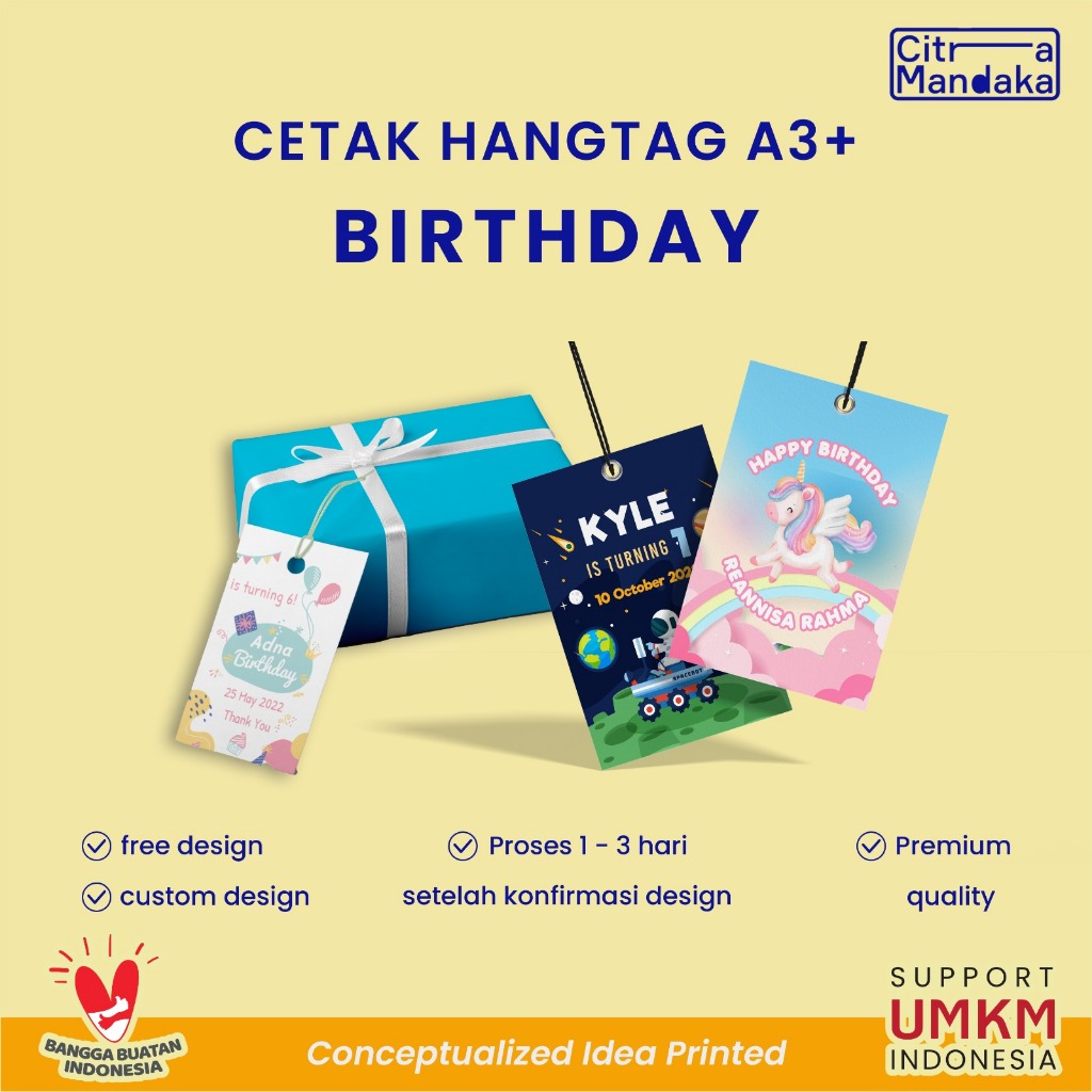 

Hang Tag Anak Custom A3 | Souvenir Ulang Tahun | Free Design