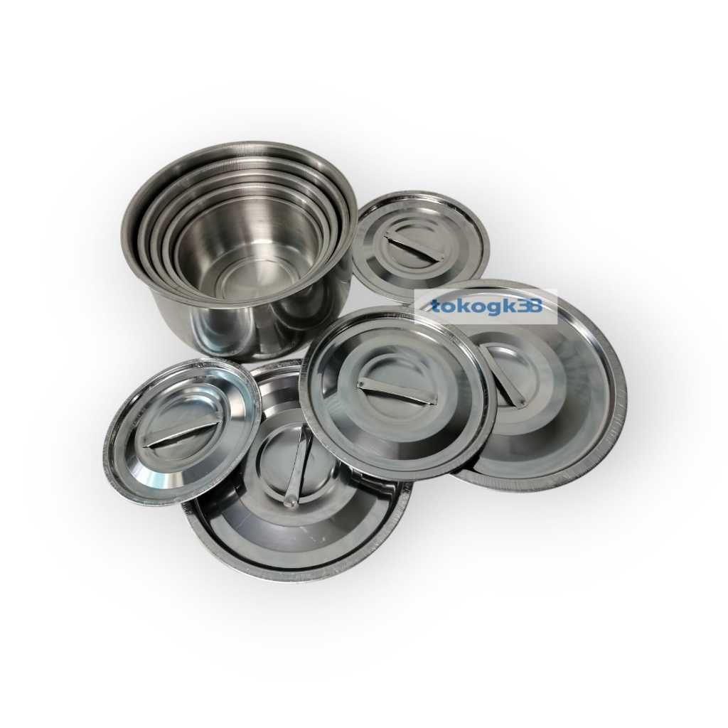 Panci Indian Pot Susun 5 Tutup Stainless