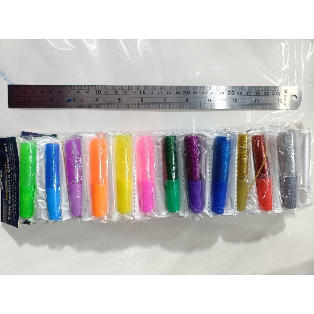 

(12PCS) GLITTER RENTENG TINTA WARNA