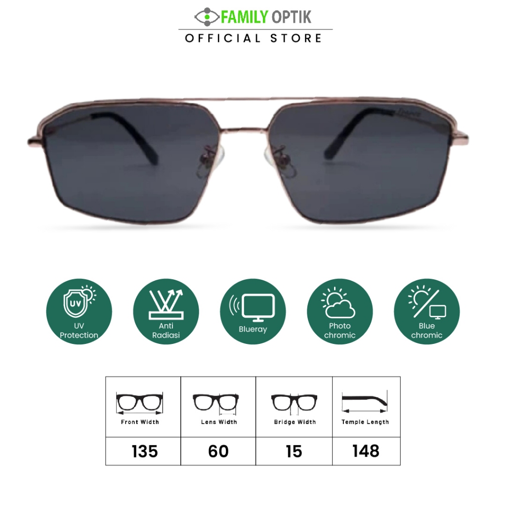 Kacamata Hitam Sunglasses - Joanna France (7163) - Pria Wanita Unisex anti uv