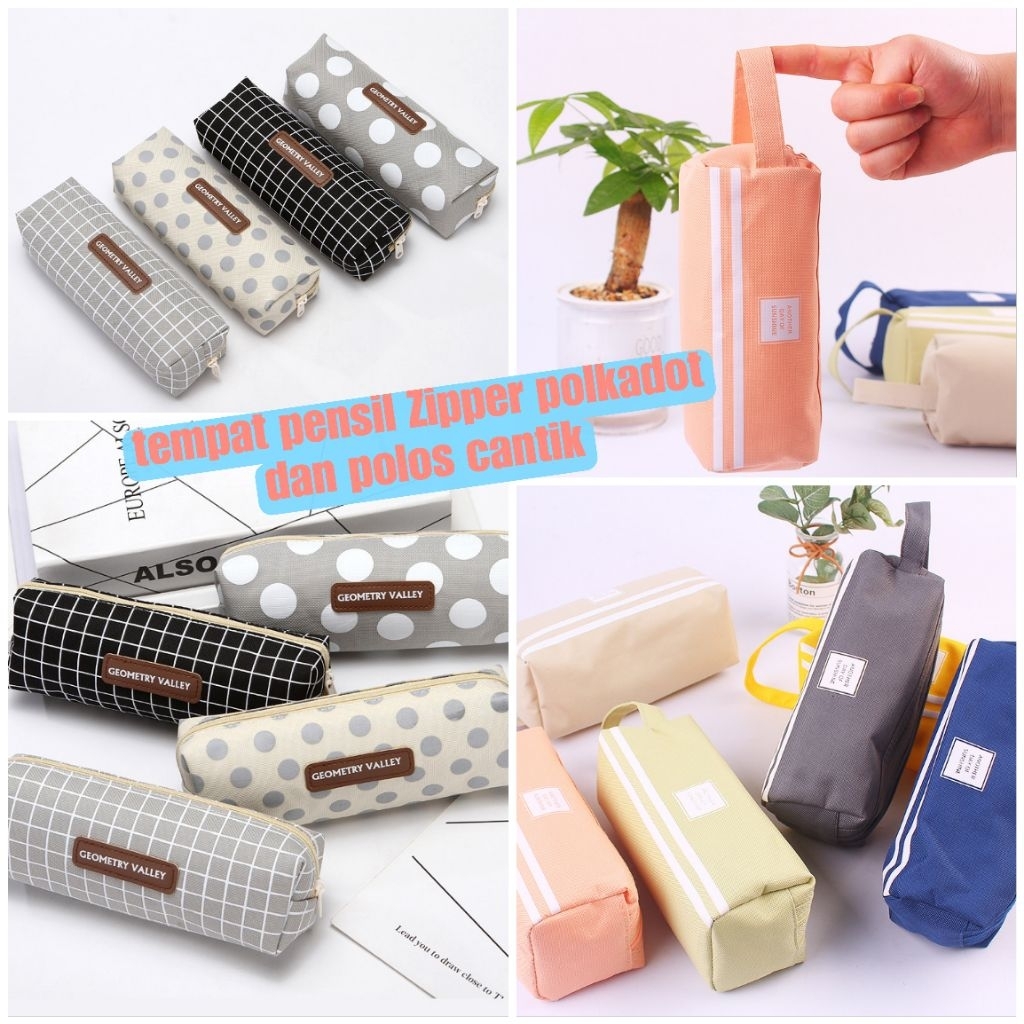 

Tempat Pensil Alat Tulis Stationery Dual Zipper Bahan Kanvas HN 62
