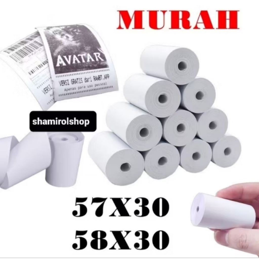 

Kertas Kasir Struk Thermal Edc Paper Rol 57×30 58×30 Termal EDC Thermal Printer