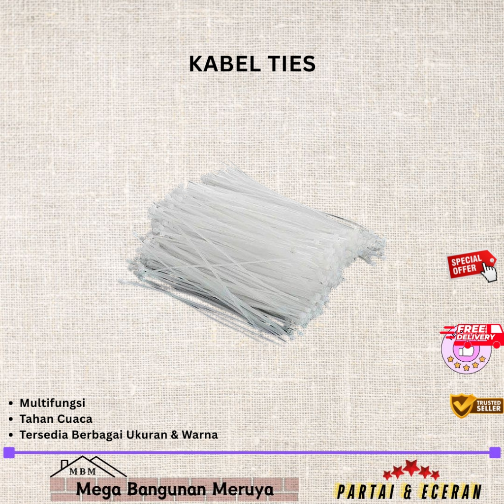 

Kabel Ties / Cable Ties 3.6 x 200 Putih
