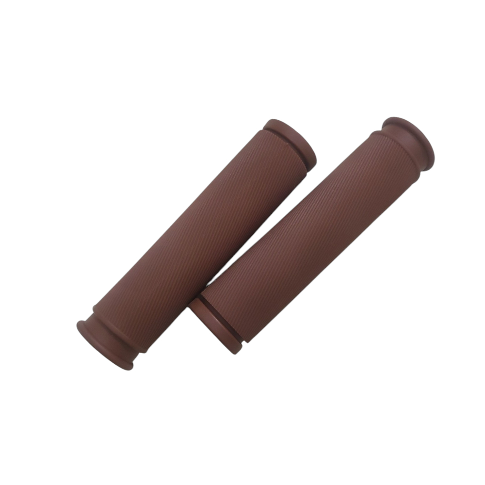 Hand Grip Sepeda Vintage Coklat Sepasang 12cm