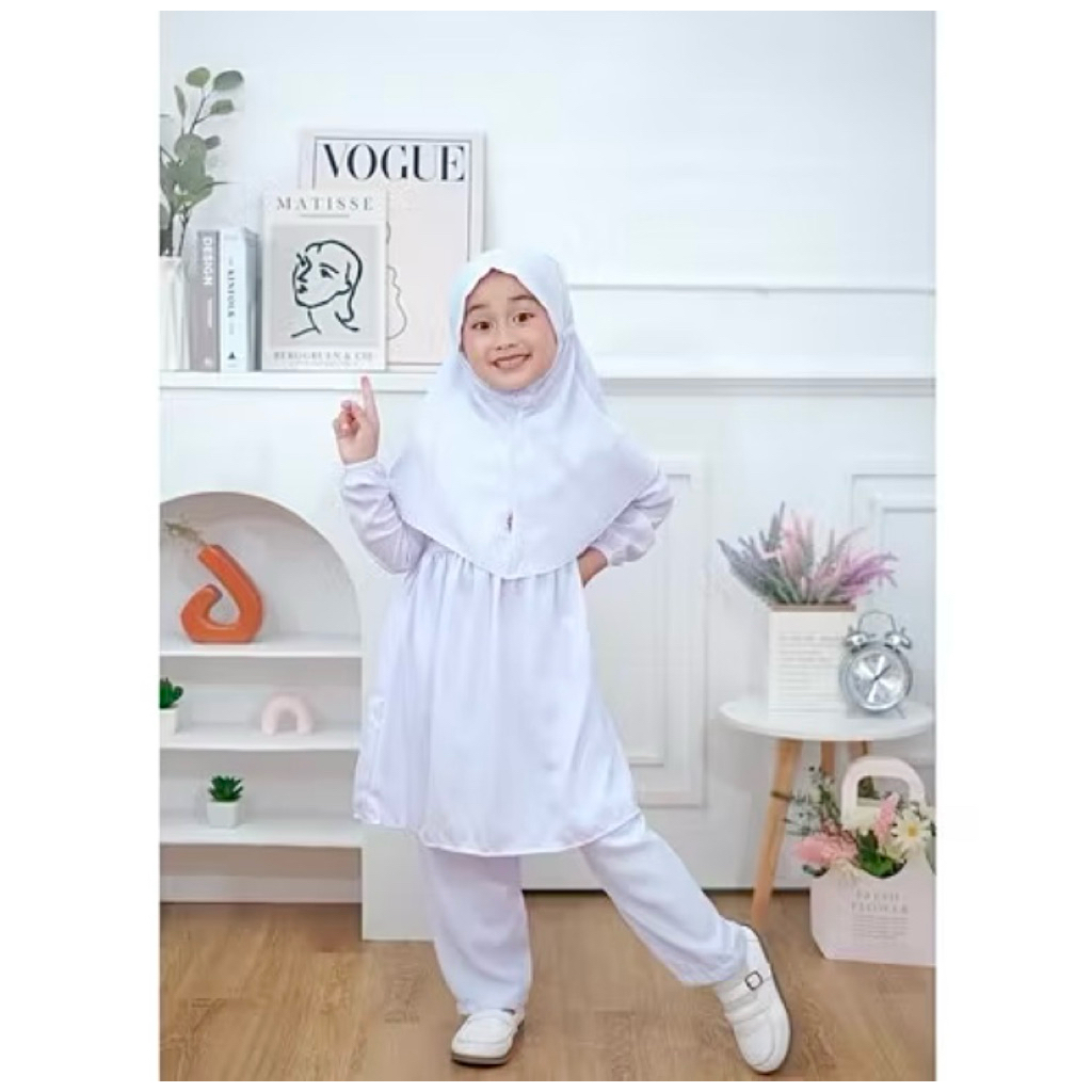 SETELAN MUSLIM TPA ANAK PEREMPUAN / SETELAN MUSLIM BABY DOLL / SERAGAM MUSLIM ANAK TK TPA