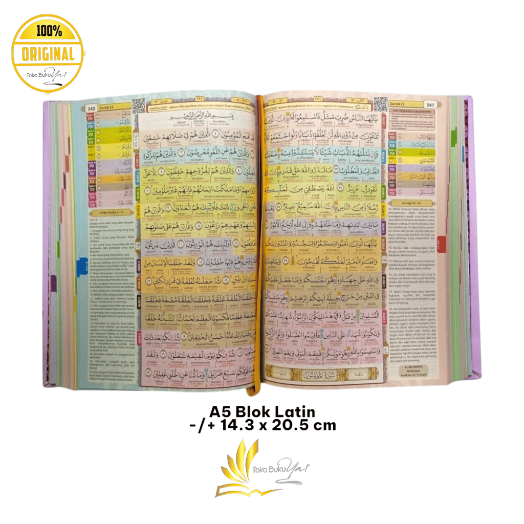 AlQuran Kaleb Ukuran A5 Sampul Kulit Sintetis Kancing Magnet Free Custom Nama