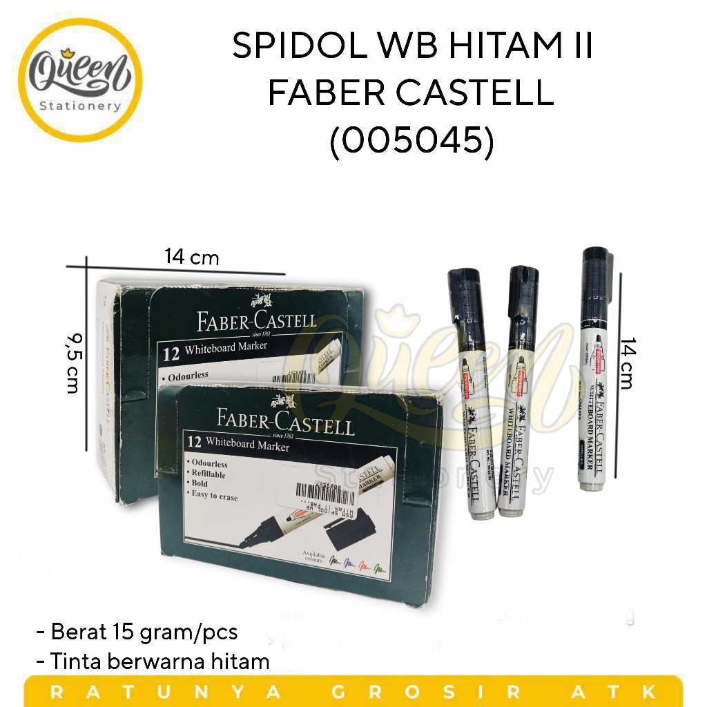 

1 PCS SPIDOL WB HITAM II FABER CASTELL / SPIDOL WHITEBOARD / SPIDOL PAPAN TULIS (005045)
