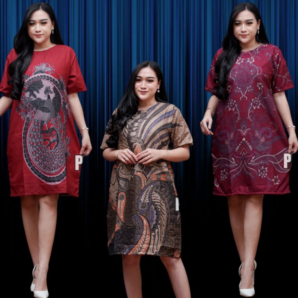 UNION11 - DRESS BATIK JUMBO WANITA/ DRESS JUMBO WANITA LD 126 / BAJU JUMBO Star+ BAJU DRESS WANITA M