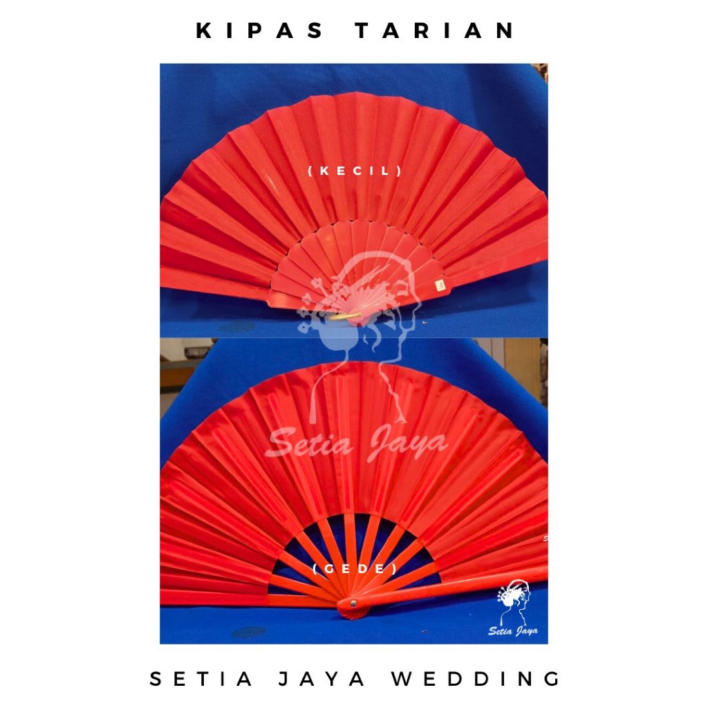 Kipas Tarian Polos Besar/ Kipas Tarian Tangan Berwarna