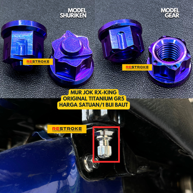 MUR JOK BELAKANG RX KING TITANIUM GR5 ORIGINAL PROBOLT PTITANIUM VIETNAM