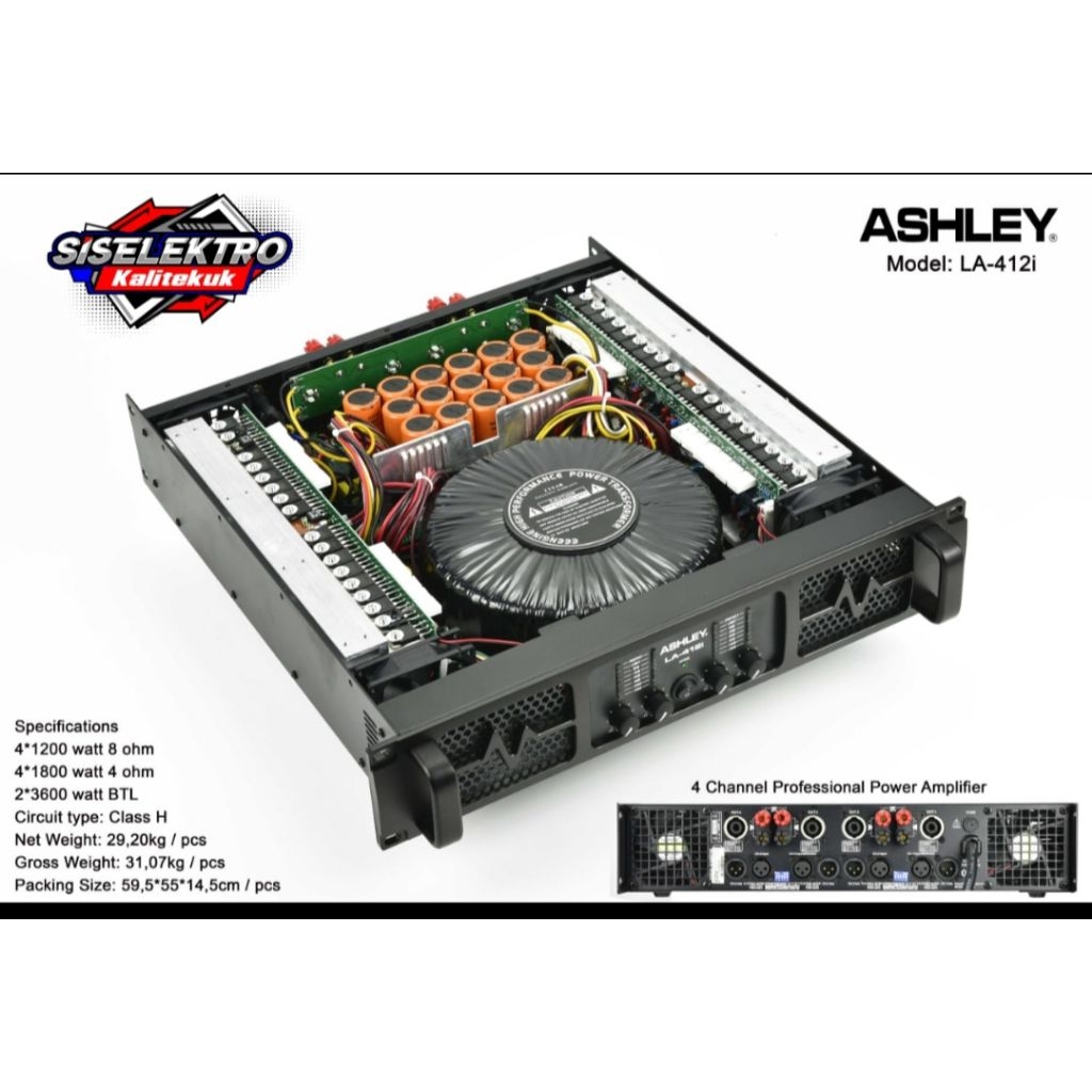 Power amplifier Ashley la-412i Ashley la 412i Ashley la412i