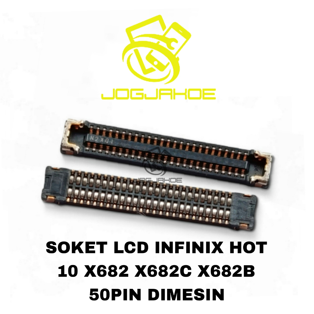 Konektor Lcd Infinix Hot 10 X682 X682C X682B 50 Pin Di Mesin Soket Pcb Mainboard