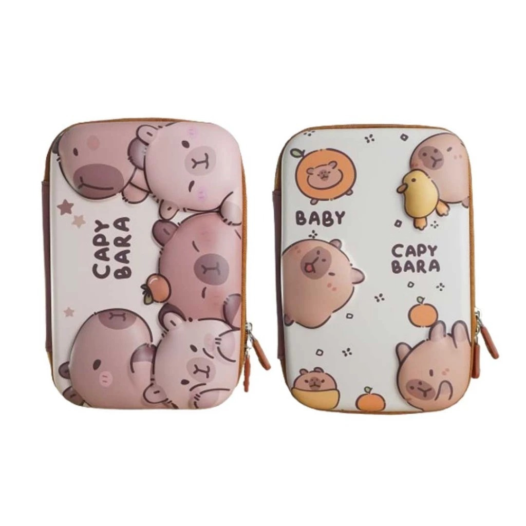 

KOTAK PENSIL / TEMPAT PENSIL / PENCIL CASE HARDCASE 001 CAPYBARA SLETING GAMBAR TIMBUL JUMBO