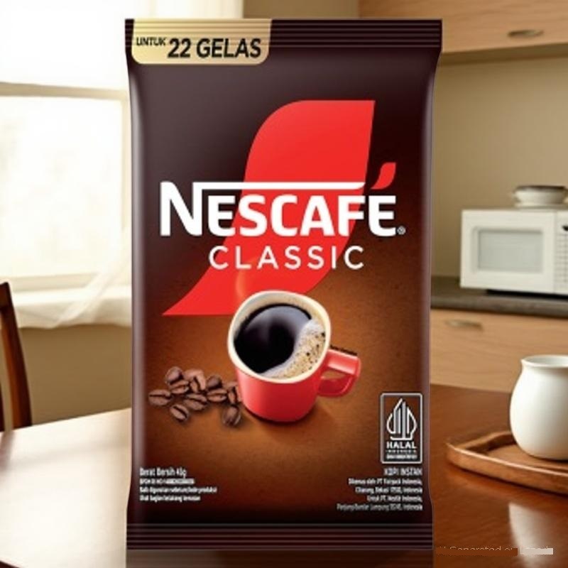 

NESTLE Classic 45gr NESCAFE Classic Kopi Instan 45gr Kopi bubuk hitam Granule Kasar