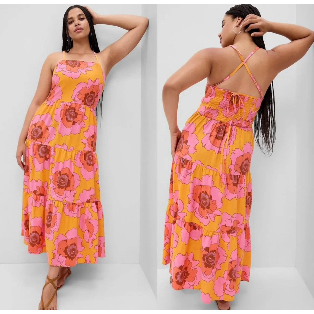 GAP Linen-Blend Tie Maxi Dress (36-7)