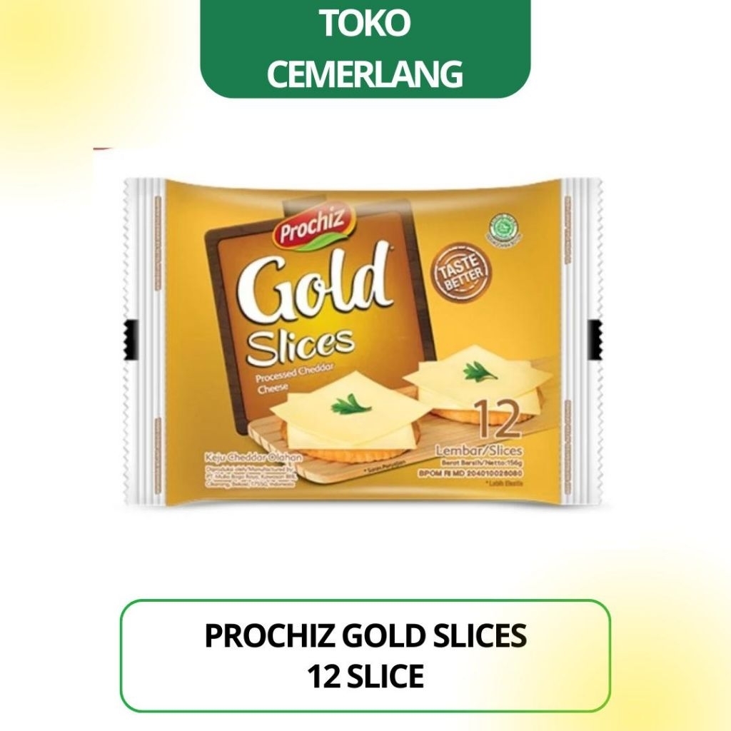 

Keju / Cheese Cheddar Prochiz Gold Slice isi 12 slices 156 gr