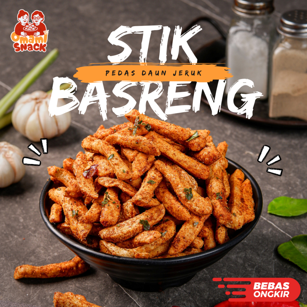 

Omami Snack - Keripik Stik Basreng Pedas Cikruh Renyah Kriuk - 100/250/500/1000gr