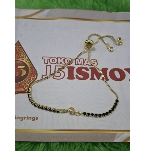 Gelang Tali Serut Batu Hitam Mrican 0,1gram Semar Ismoyo J5
