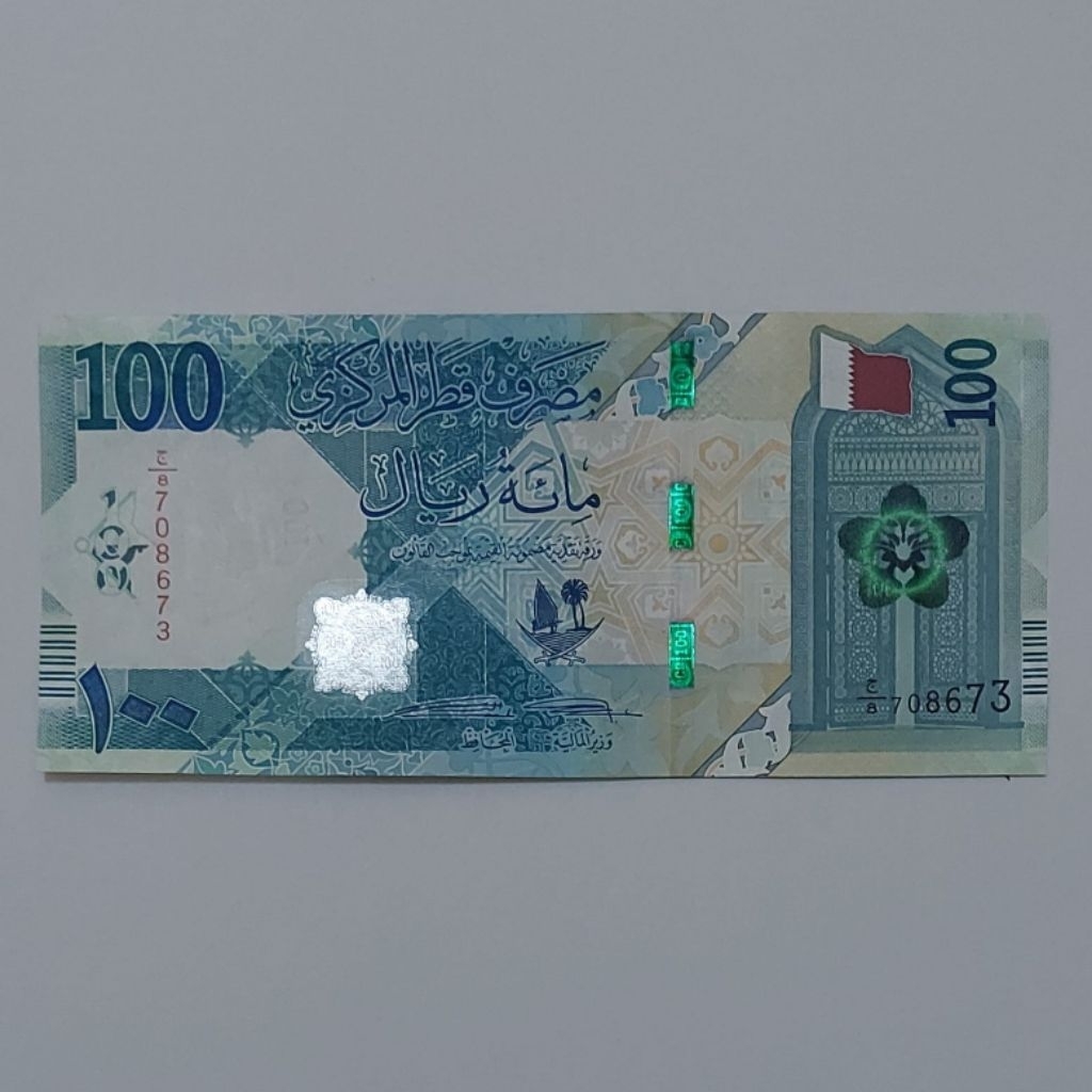 Qatar Riyal Uang Asing Kuno 100 Riyal