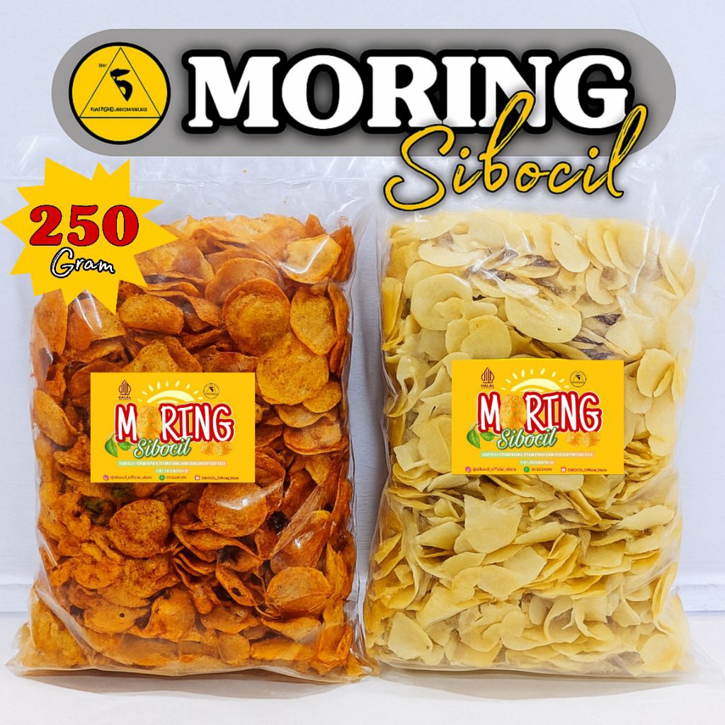 

MOLRING/MORING 250 Gr SIBOCIL Khas Tasikmqalaya Keripik Pedas Daun Jeruk Cemilan gurih Makanan Pedas