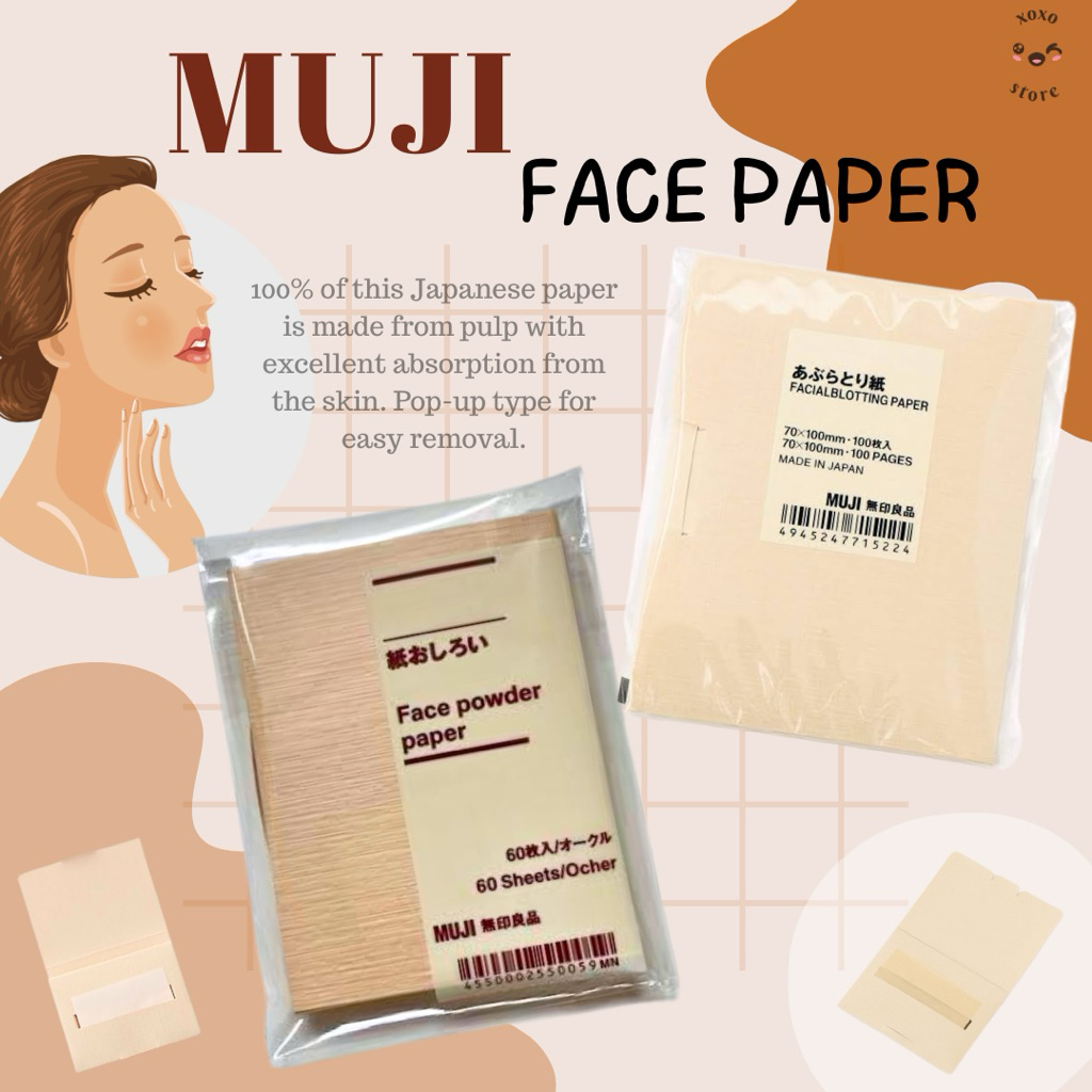 FACE POWDER PAPER MUJI | kertas minyak muji | kertas bedak muji | muji jepang | original jepang