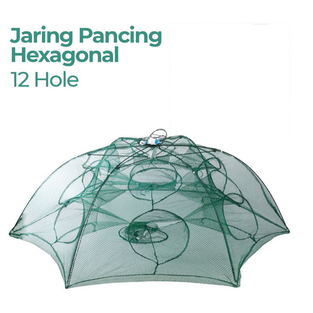 12 Lubang Perangkap Ikan Udang Kepiting Lobster - Bubu Jaring Ikan