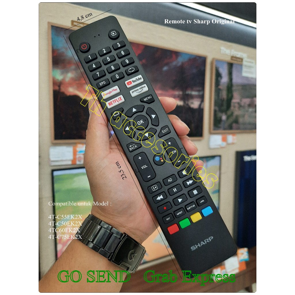 Remote Tv sharp Android tv Original Google Voice asisten 4T-C55EK2X 4T-C75EK2X