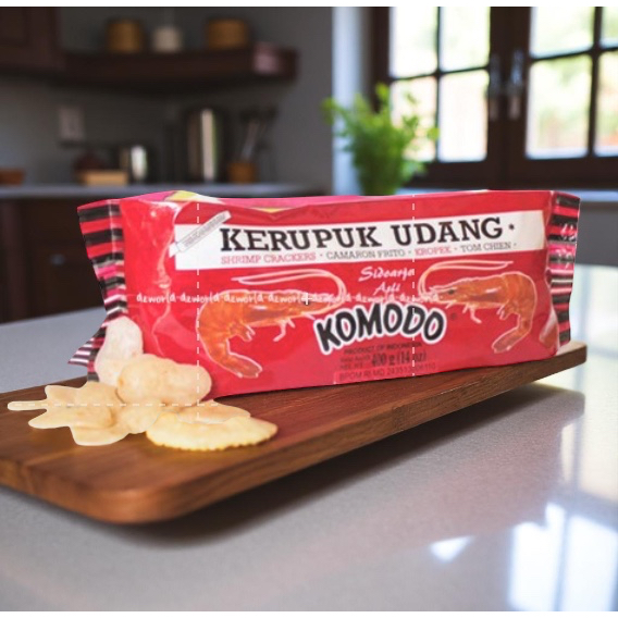 

Komodo 400gr Kerupuk Udang Shrimp Crackers 400 gr Camaron Krupuk Udang Siap Goreng