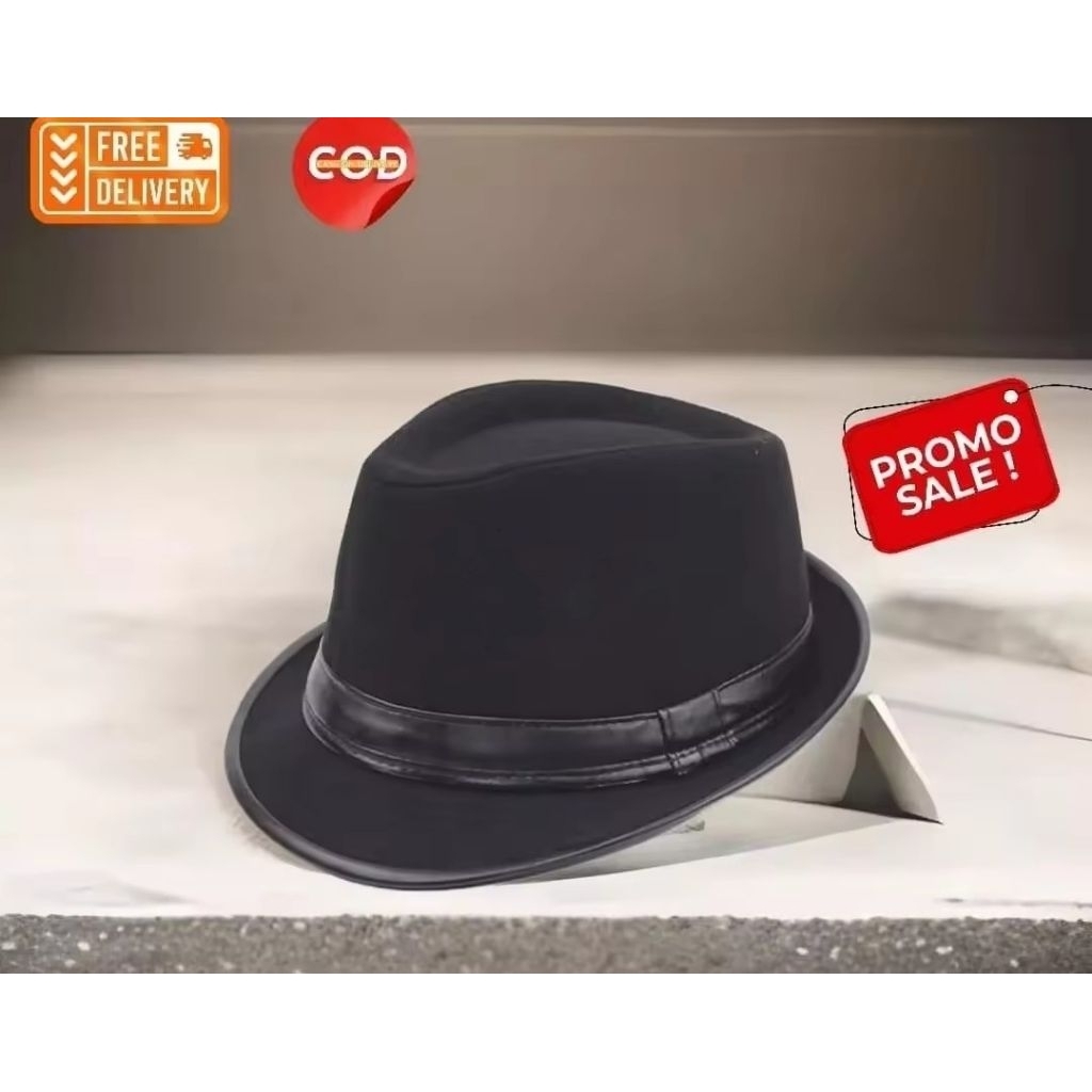 COD | Topi Laken Fedora Hat Jazz Musik Festival | Topi Koboy | Topi Laken Jazz Terbaru Termurah Topi