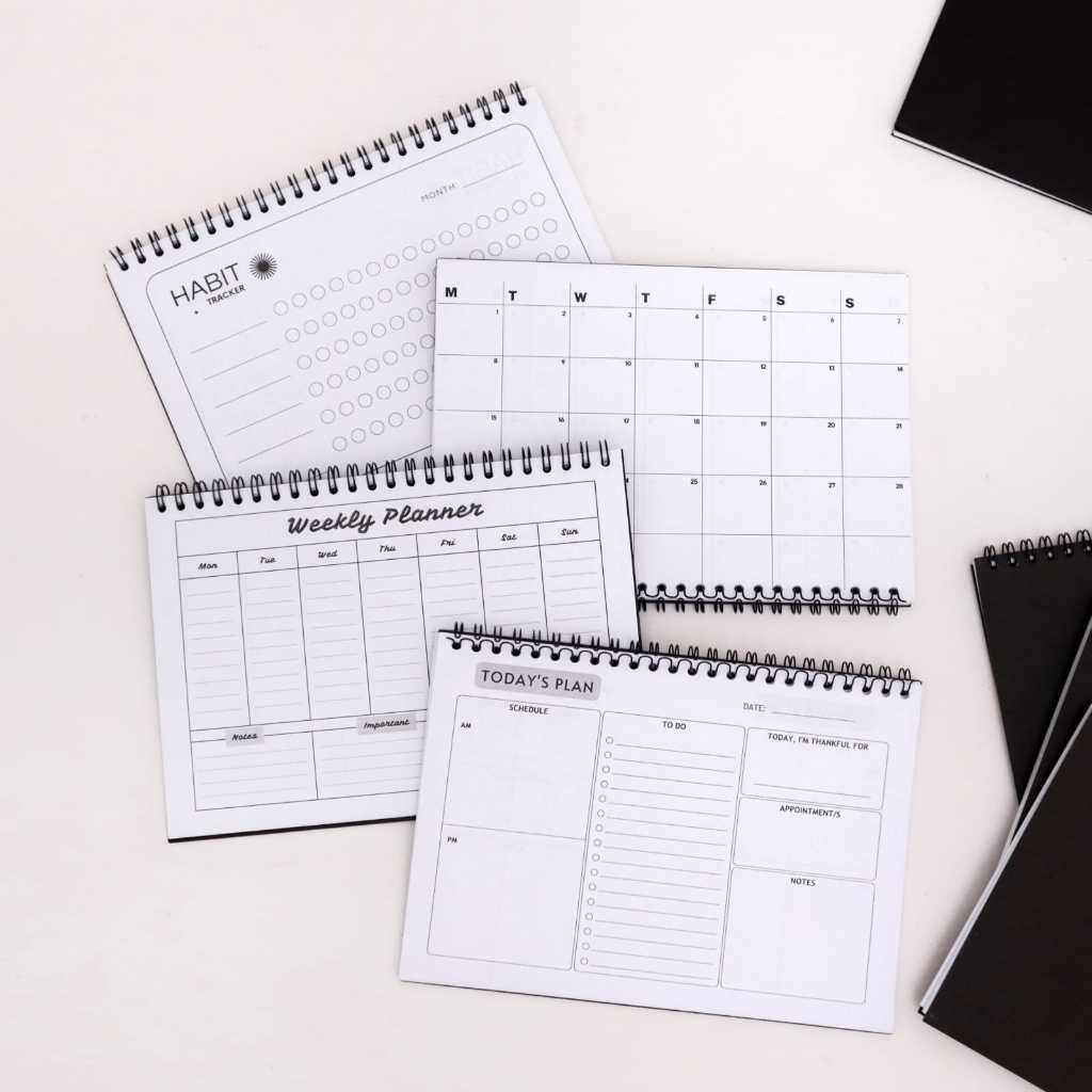 

NOTEBOOK PLANNER A5 TODAY'S PLAN/WEEKLY/MONTHLY/HABIT TRACKER - PERFECT FOR PLANNER ( SPIRAL ATAS )