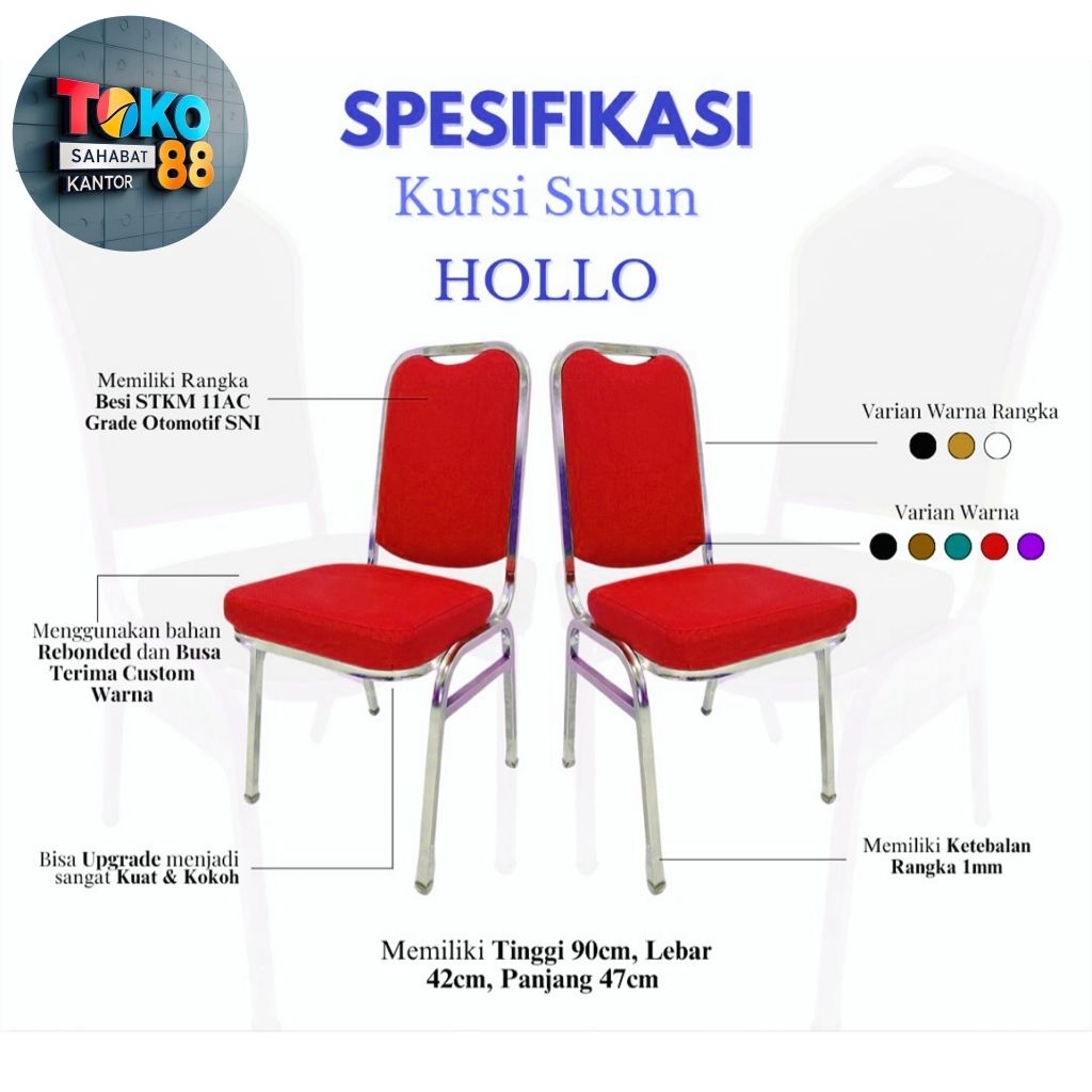Stacking chair / Kursi susun / Kursi pesta / Kursi tenda / Kursi aula