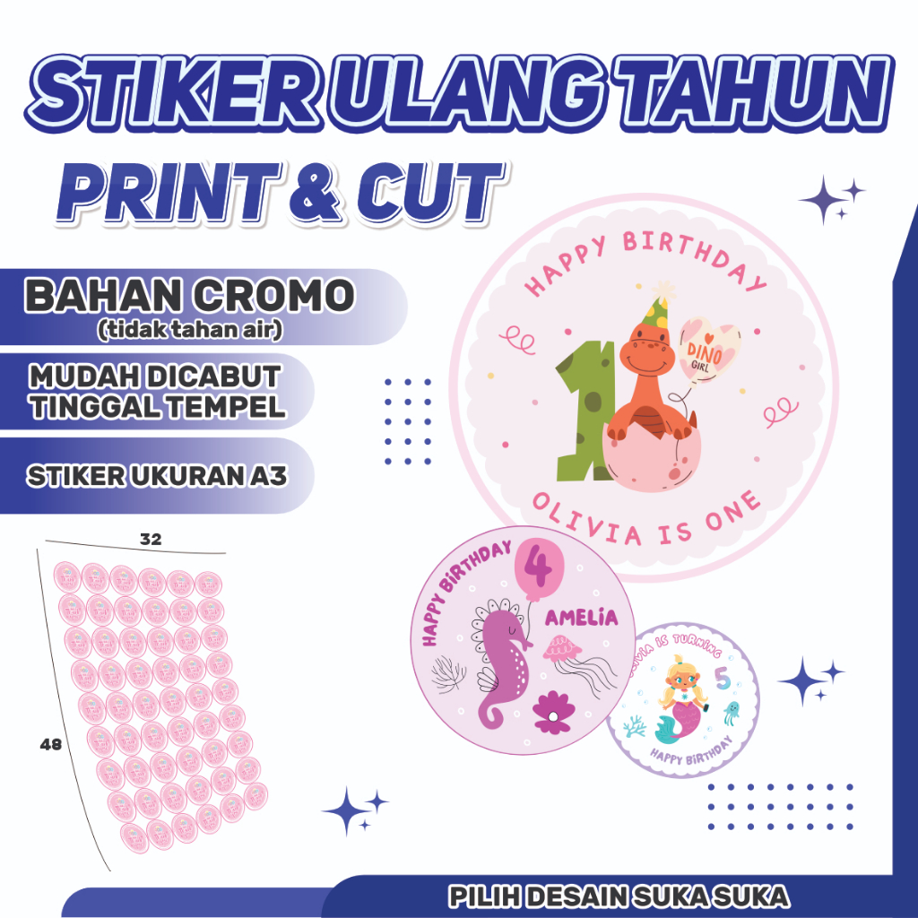 

STIKER ULANG TAHUN CUSTOM, STIKER ULTAH, STIKER HAPPY BIRTHDAY, LABEL ULTAH