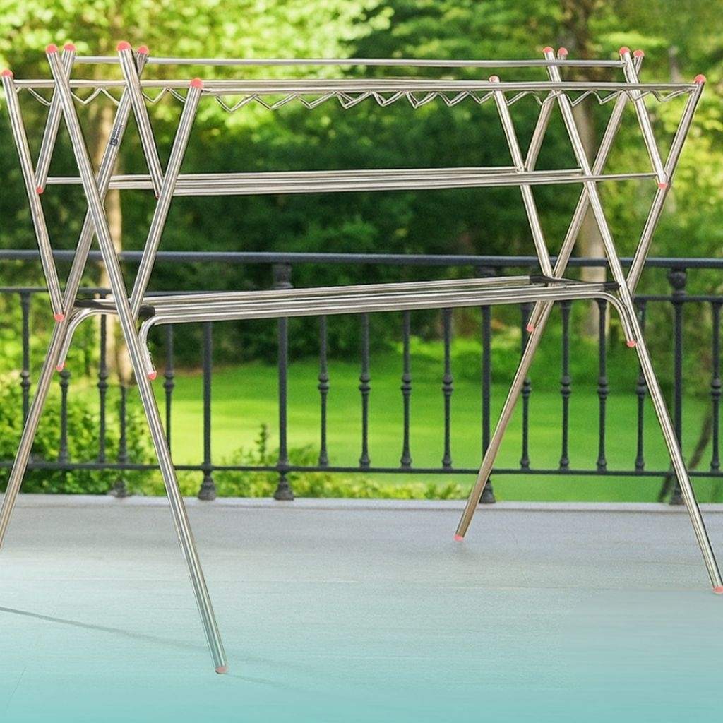 Bina Karya Jemuran Baju Tiger 12 Palang Stainless Steel Jemuran Lipat Jumbo 2 meter