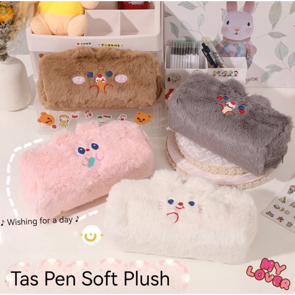 

Tempat pensil model bulu boneka cute untuk sekolah Pensil case Cute pouch