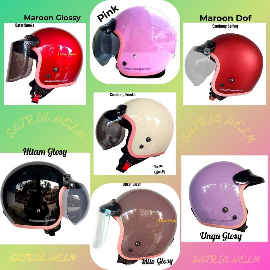 HELM SOLID NEW HELM LIST PINK TERBARU COCOK UNTUK WANITA BAGUS MURAH BERKUALITAS SUDAH SNI
