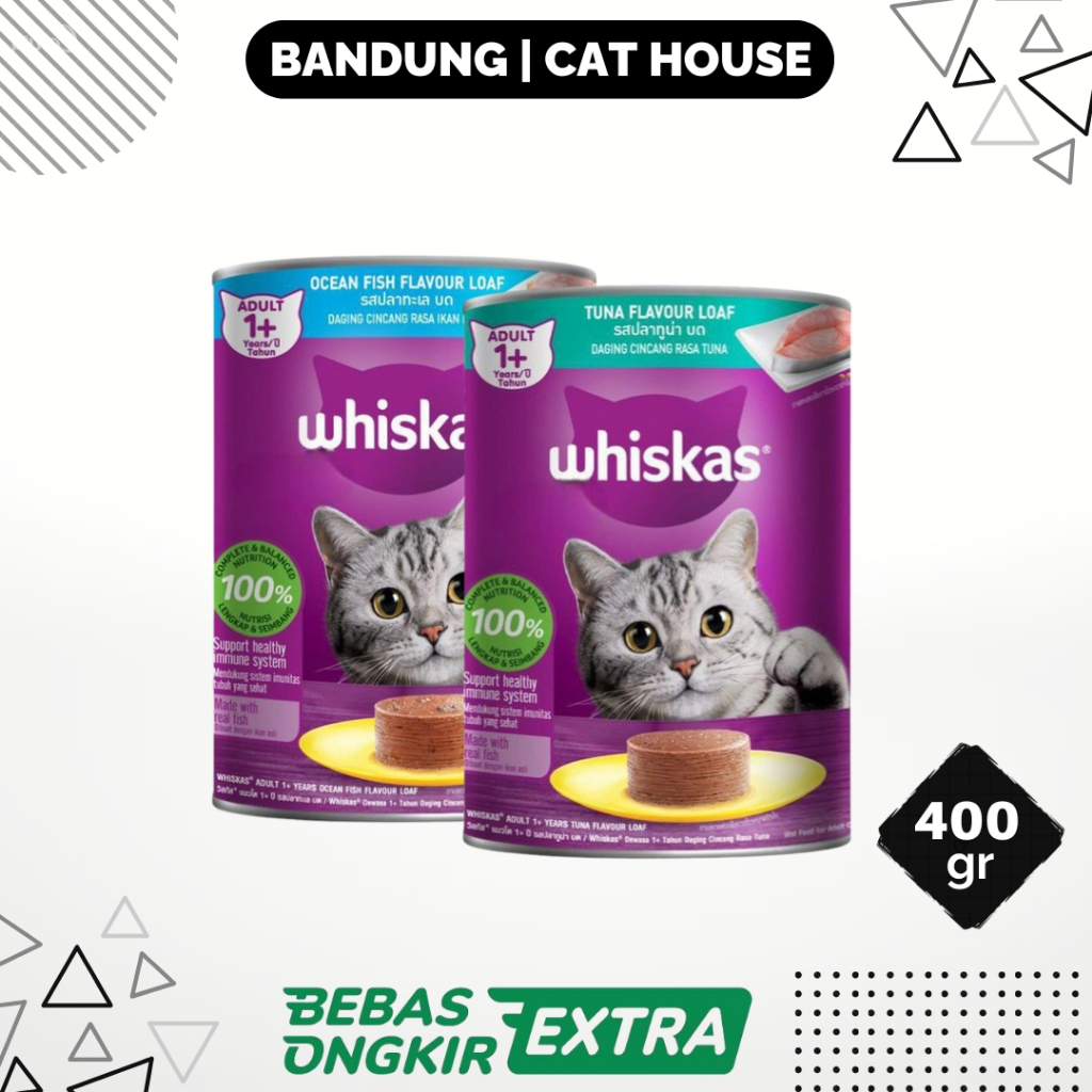 WHISKAS KALENG 400GR Whiskas Kaleng Tuna Whiskas Kaleng Oceanfish Whiskas Wet Food Cat Food Makanan