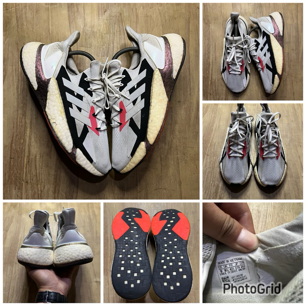 Adidas X9000L4 boost white solar red bronze